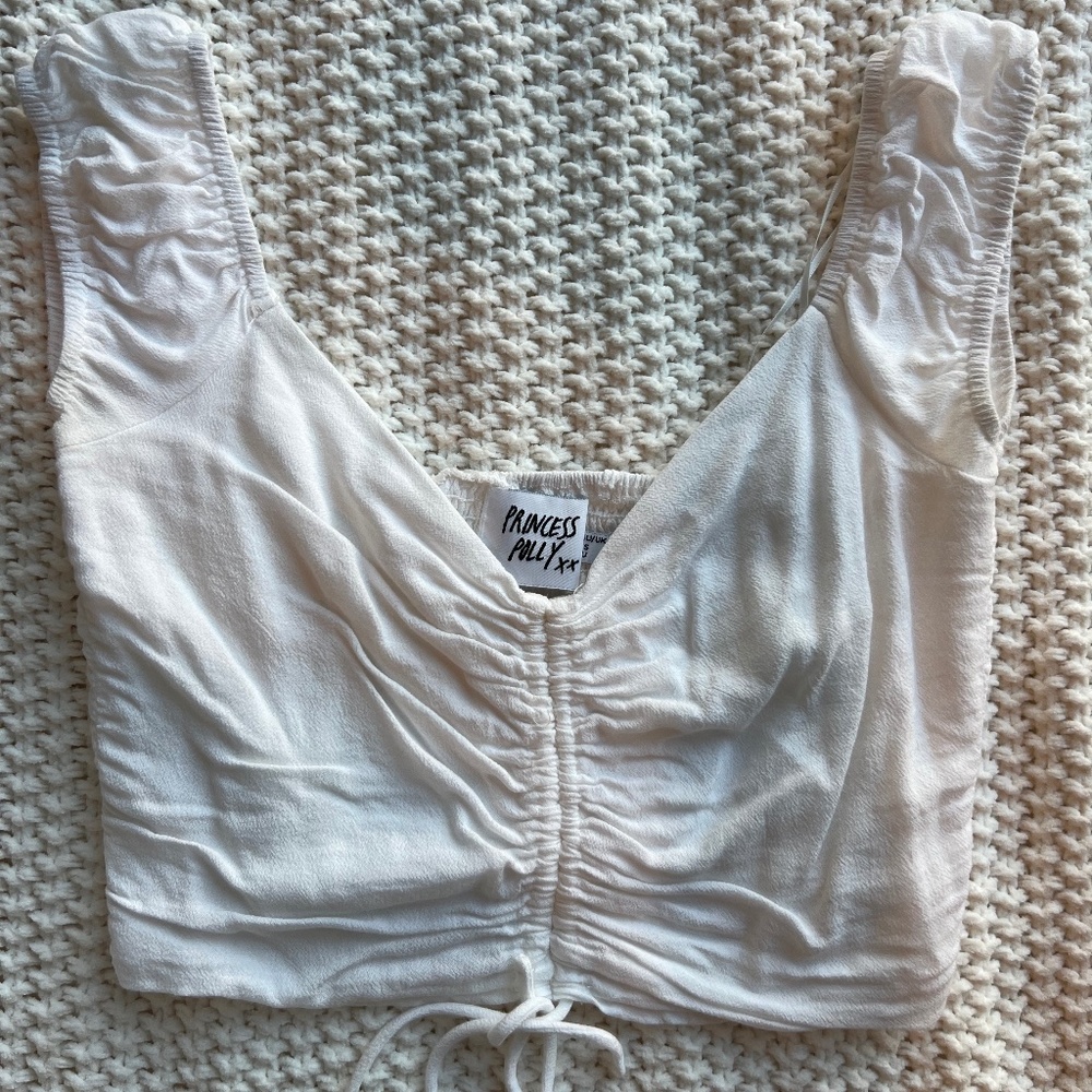 Princess Polly White Ruched Top